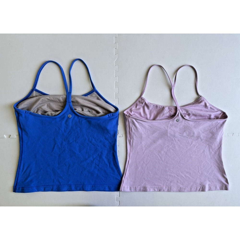 LULULEMON Womens Tank Top Lot (2)-Power Pose Power Y Racerback Bra Yoga- Size 10 - Picture 2 of 8